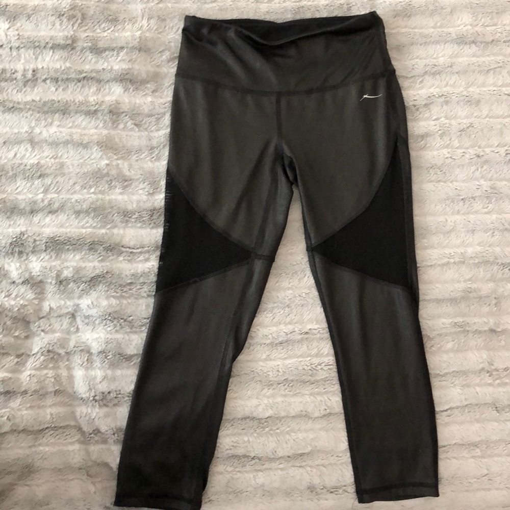 X by gottex coated mesh detail crop legging
